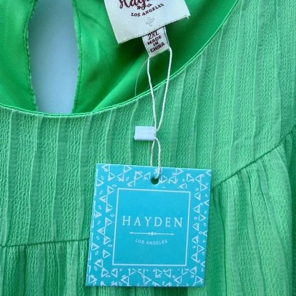 Hayden Emerald Green Tiered Maxi Flowy Sleeveless Summer Statement Dress 2XL - Picture 11 of 11